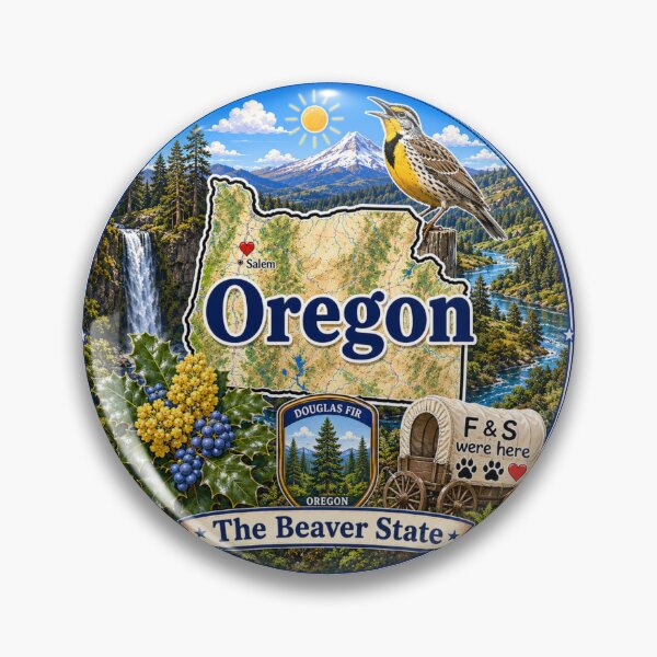 Item preview, Oregon - Collect America with Freckle and Spencer designed and sold by CollectrsCornr.