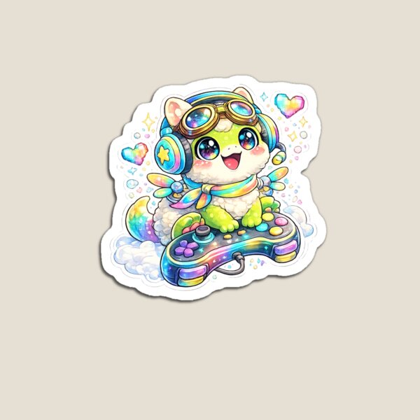 Item preview, Neon Gamer Frog – Pixel Power Kawaii Sticker designed and sold by blossomfun.