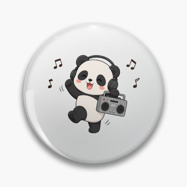 Item preview, Cute Panda Bear Listening to Music Kawaii Retro Boombox designed and sold by Seculinator.