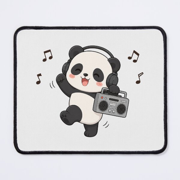 Item preview, Cute Panda Bear Listening to Music Kawaii Retro Boombox designed and sold by Seculinator.