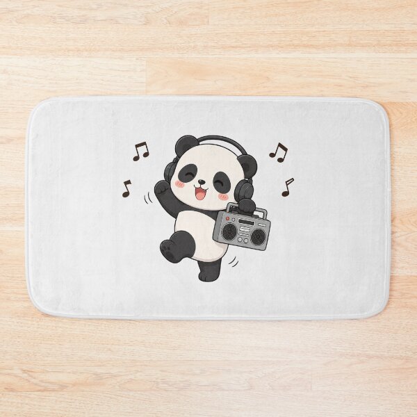 Item preview, Cute Panda Bear Listening to Music Kawaii Retro Boombox designed and sold by Seculinator.