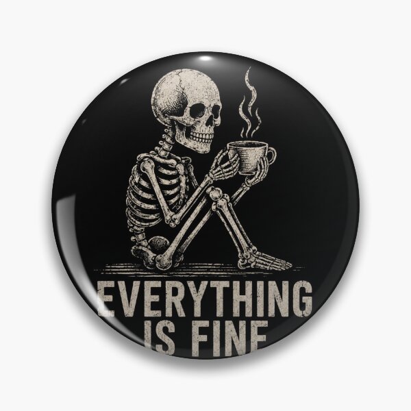 Item preview, Skeleton sitting and drinking coffee – Fun design for exhausted coffee lovers. Dark background version designed and sold by FusiTink.