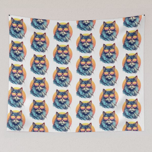 Item preview, Rainbow sunset cat with sunglasses designed and sold by Tiny-Love ⭐⭐⭐⭐⭐.