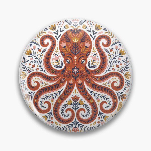 Item preview, Folk Art Floral Octopus Mandala designed and sold by seven things shop.