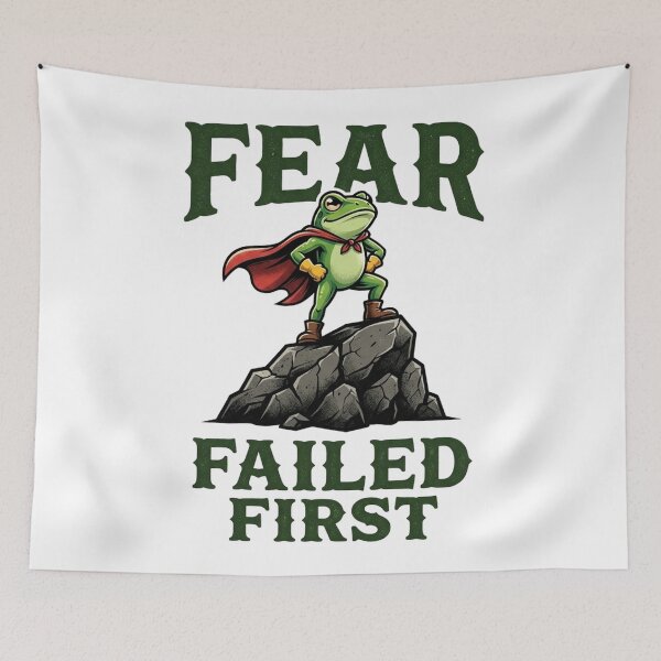 Item preview, Fear Failed First Funny Motivational Frog Design designed and sold by D3monic.