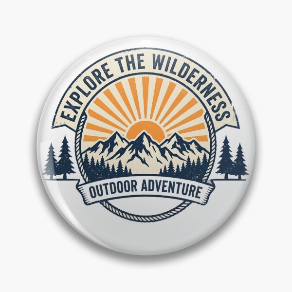Item preview, Smoky Mountains Sunset Arch Badge Vintage Vector Outdoor Design designed and sold by Yellowriversss.
