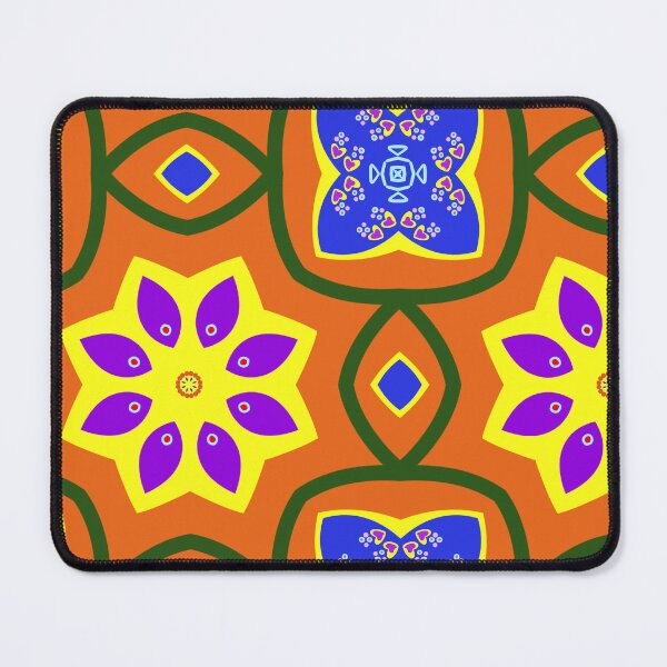Item preview, Retro Orange and Purple Geometric Mandala Pattern designed and sold by Tinsleybluebell.