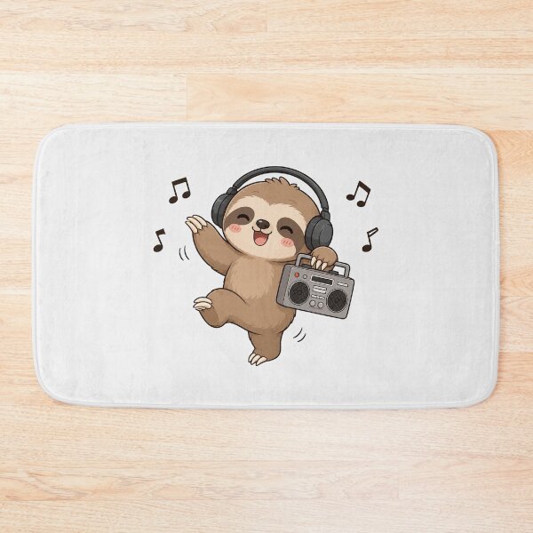 Item preview, Cute Sloth Listening to Music Kawaii Retro Boombox designed and sold by Seculinator.