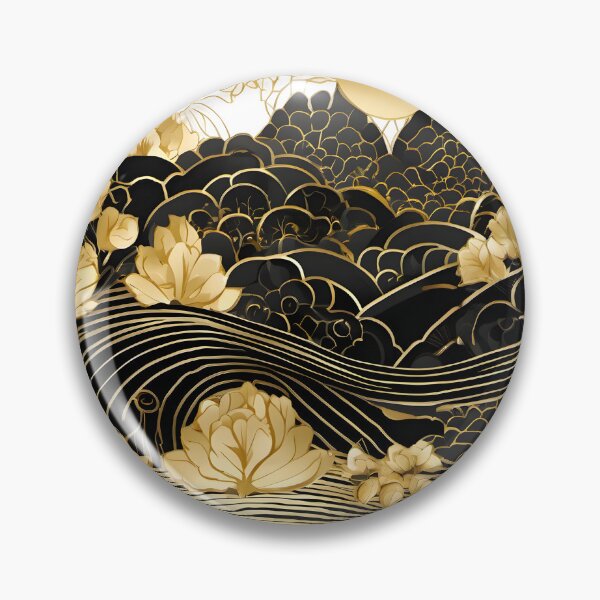 Item preview, Japanese Japanese Traditional Pattern - Traditional gold black Wagara Design designed and sold by KS-PopArtJapan.
