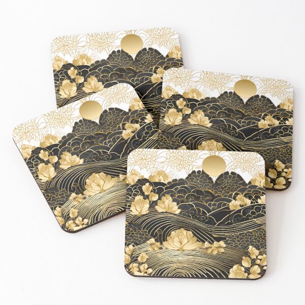 Item preview, Japanese Japanese Traditional Pattern - Traditional gold black Wagara Design designed and sold by KS-PopArtJapan.