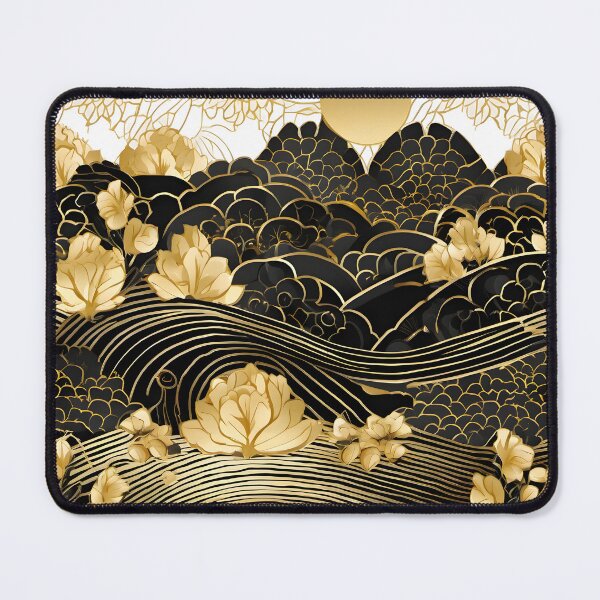 Item preview, Japanese Japanese Traditional Pattern - Traditional gold black Wagara Design designed and sold by KS-PopArtJapan.