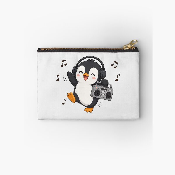 Item preview, Cute Penguin Listening to Music Kawaii Retro Boombox designed and sold by Seculinator.