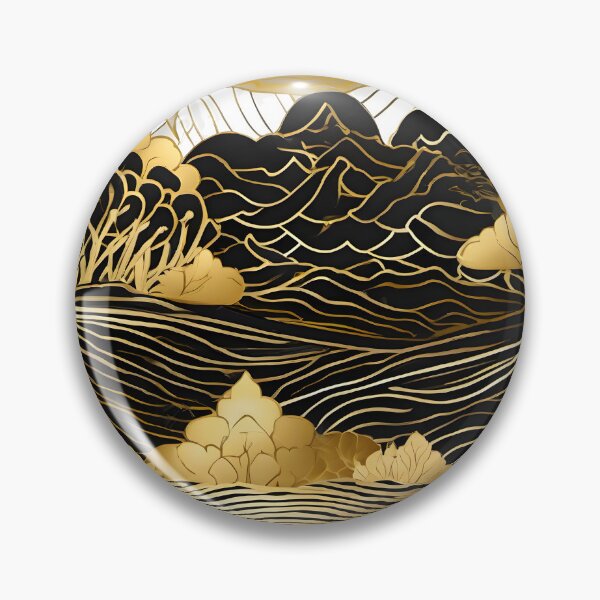 Item preview, Japanese Japanese Traditional Pattern - Traditional gold black Wagara Design designed and sold by KS-PopArtJapan.