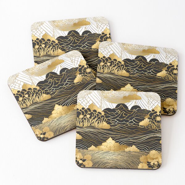Item preview, Japanese Japanese Traditional Pattern - Traditional gold black Wagara Design designed and sold by KS-PopArtJapan.