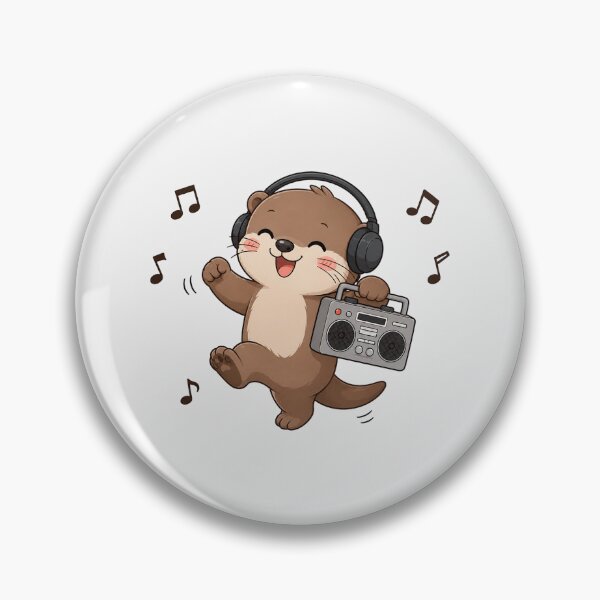 Item preview, Cute Otter Listening to Music Kawaii Retro Boombox designed and sold by Seculinator.