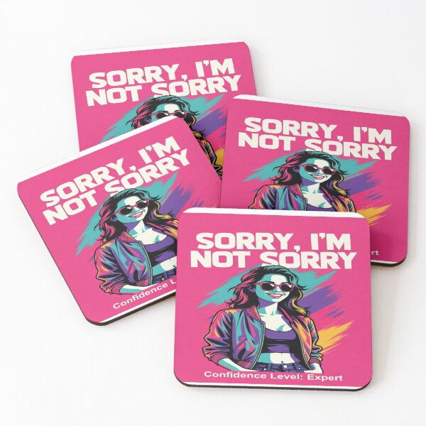 Item preview, Sorry, I’m Not Sorry – Confidence Level: Expert Graphic T-Shirt Design | Bold Women Statement Tee | Retro Neon Streetwear Fashion designed and sold by Sushikidsntod.
