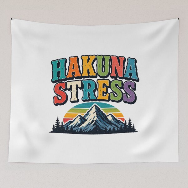 Item preview, Copy of Hakuna Stress Retro Mountain Sticker | Funny No Stress Gift | Swahili Saying designed and sold by Igrowlab254.