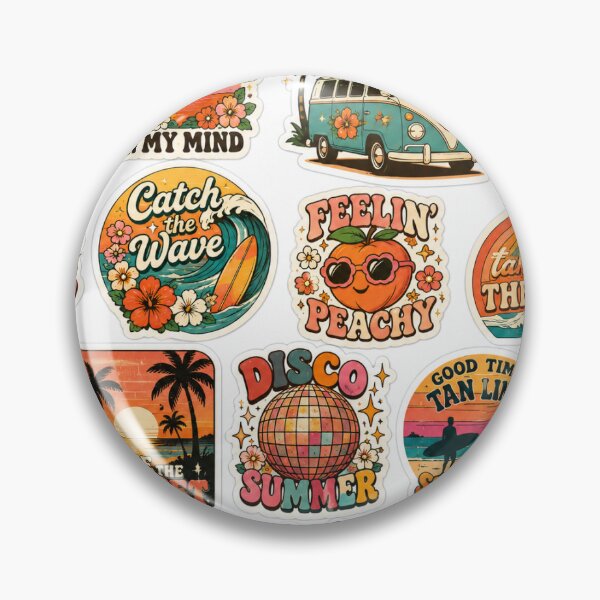 Item preview, Retro Summer Vibes Sticker Collection designed and sold by FAZ-DESIGNS.