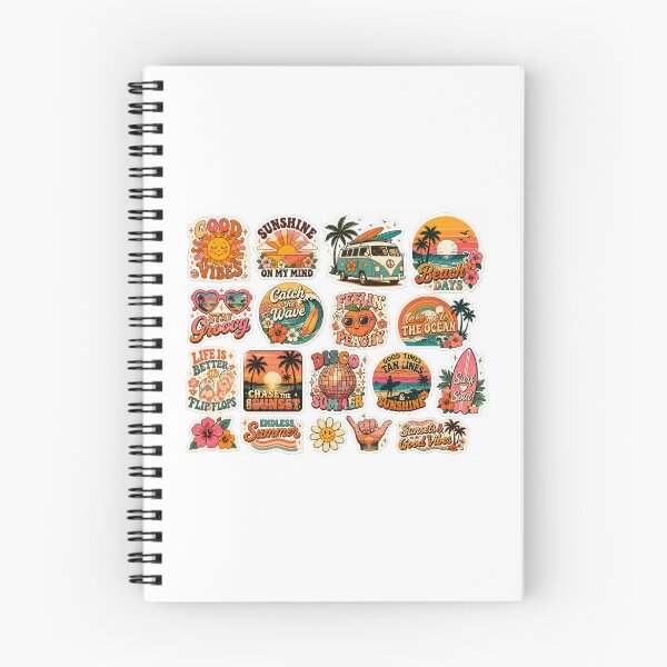 Item preview, Retro Summer Vibes Sticker Collection designed and sold by FAZ-DESIGNS.
