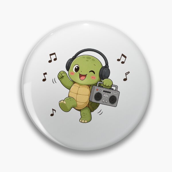 Item preview, Cute Turtle Listening to Music Kawaii Retro Boombox designed and sold by Seculinator.