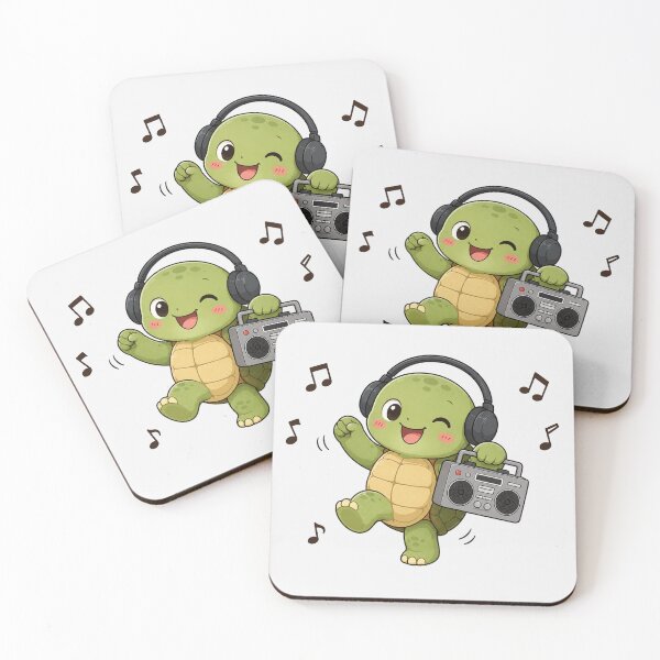 Item preview, Cute Turtle Listening to Music Kawaii Retro Boombox designed and sold by Seculinator.
