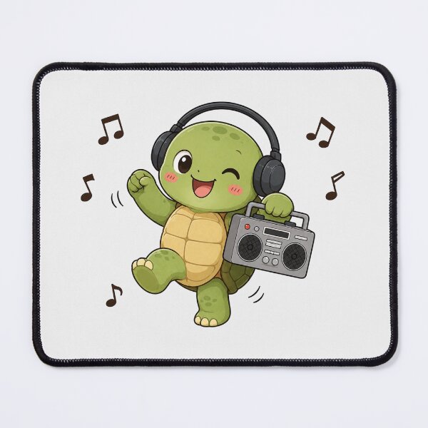 Item preview, Cute Turtle Listening to Music Kawaii Retro Boombox designed and sold by Seculinator.