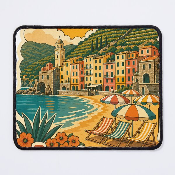Item preview, Monterosso Italy Travel Souvenir - Retro Illustration designed and sold by VisualArtsOasis.