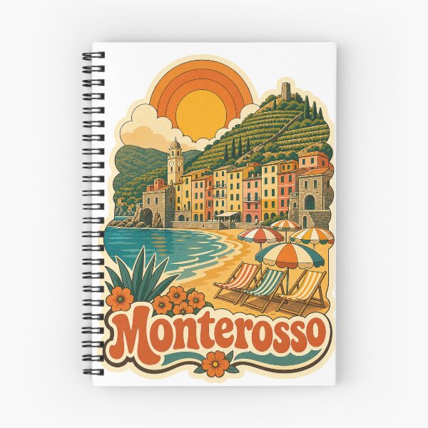 Item preview, Monterosso Italy Travel Souvenir - Retro Illustration designed and sold by VisualArtsOasis.