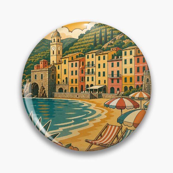 Item preview, Monterosso Italy Travel Souvenir - Retro Illustration designed and sold by VisualArtsOasis.