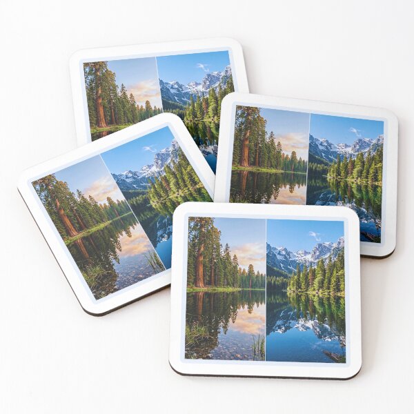 Item preview, Split Screen Forest and Mountain Lake Square designed and sold by Gabe1983.