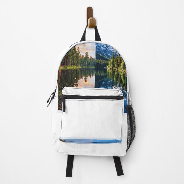 Item preview, Split Screen Forest and Mountain Lake Square designed and sold by GabeMountainArt.