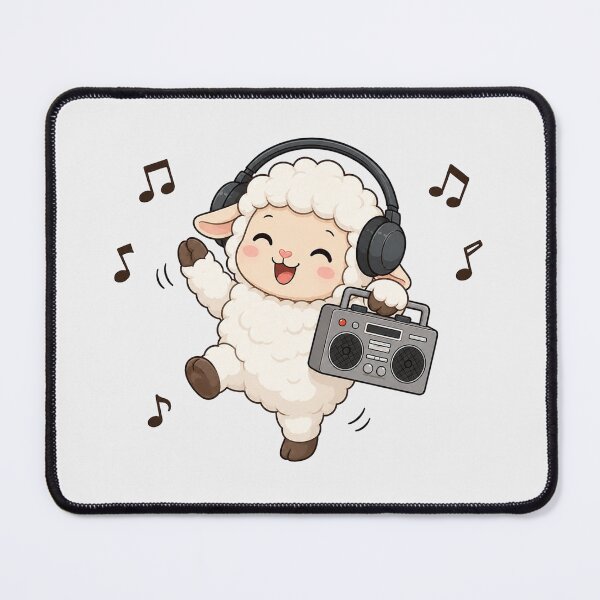 Item preview, Cute Sheep Listening to Music Kawaii Retro Boombox designed and sold by Seculinator.