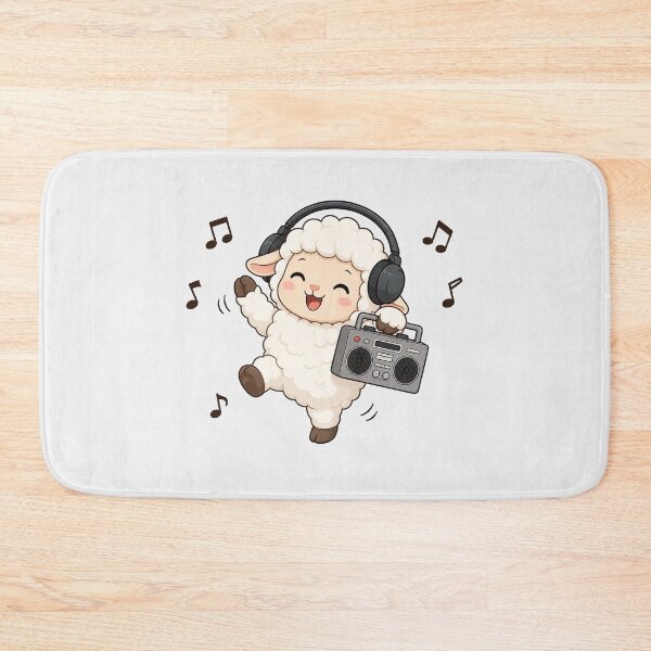 Item preview, Cute Sheep Listening to Music Kawaii Retro Boombox designed and sold by Seculinator.