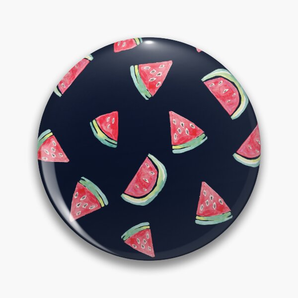 Item preview, Hand Painted Watercolor Watermelon  on black - Patterned designed and sold by aneladesigns.