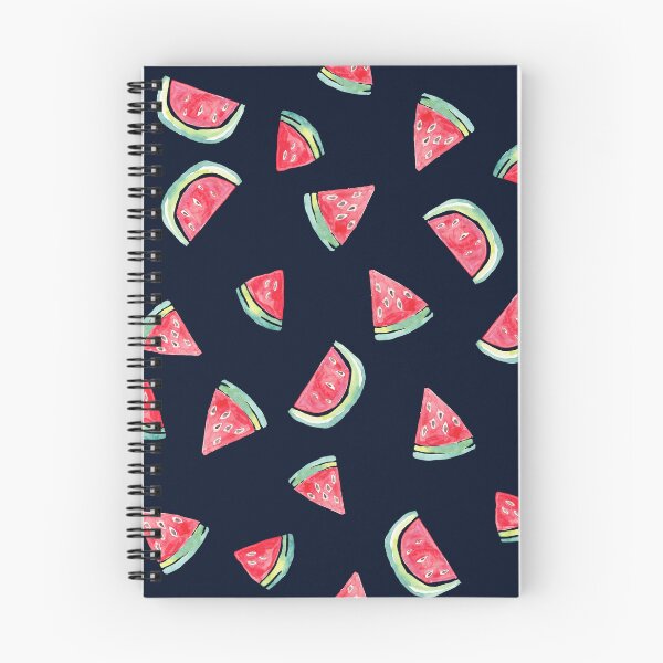 Item preview, Hand Painted Watercolor Watermelon  on black - Patterned designed and sold by aneladesigns.