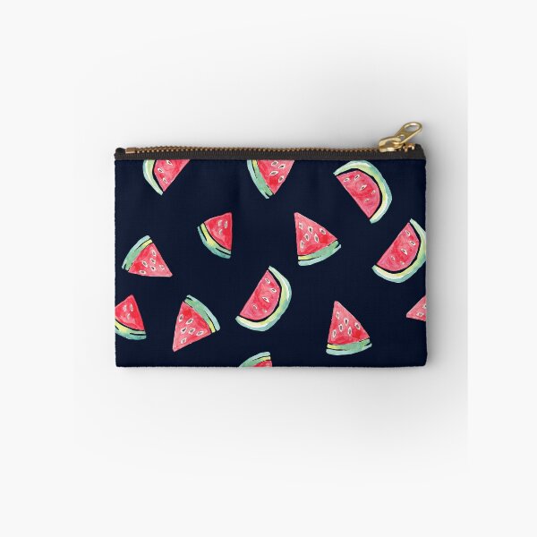 Item preview, Hand Painted Watercolor Watermelon  on black - Patterned designed and sold by aneladesigns.