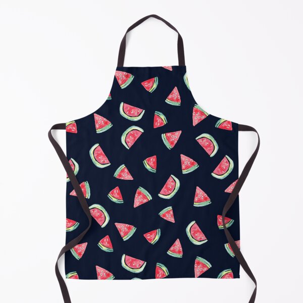 Item preview, Hand Painted Watercolor Watermelon on black - Patterned designed and sold by aneladesigns.