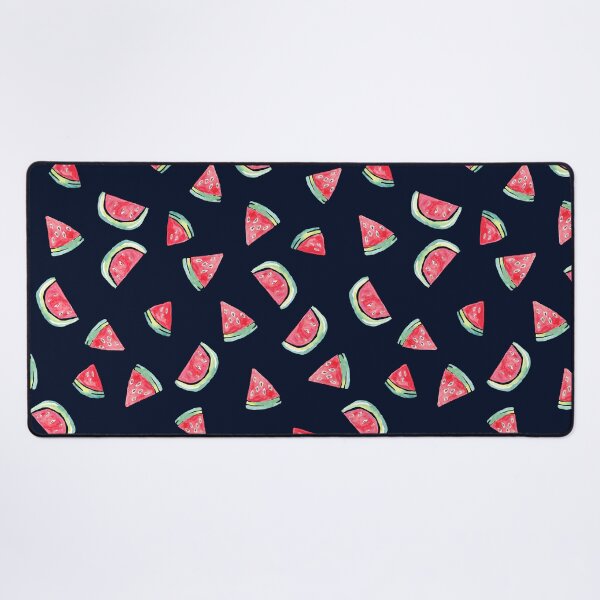 Item preview, Hand Painted Watercolor Watermelon on black - Patterned designed and sold by aneladesigns.