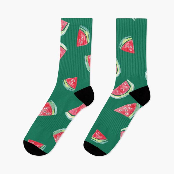 Item preview, Hand Painted Watercolor Watermelon  on green - Patterned designed and sold by aneladesigns.