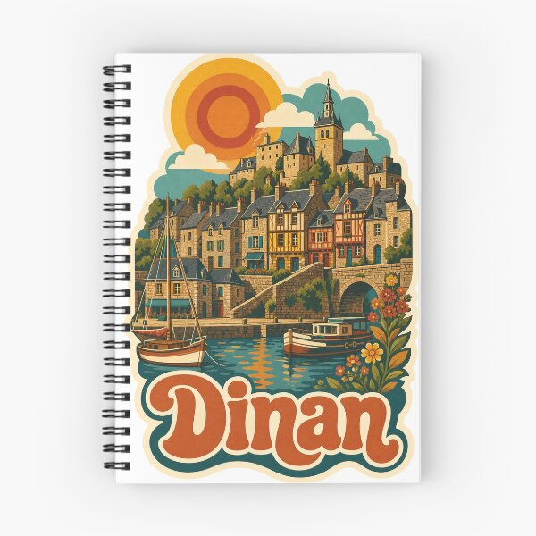 Item preview, Dinan France Travel Souvenir - Retro Illustration designed and sold by VisualArtsOasis.