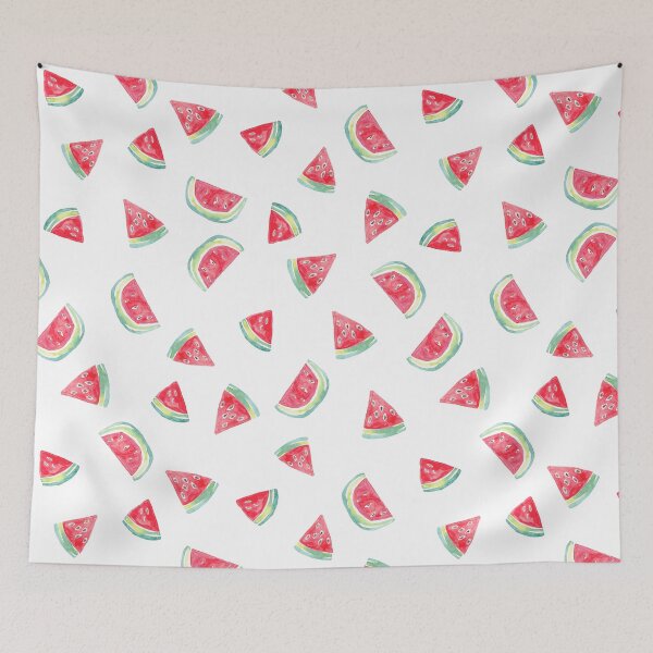 Item preview, Hand Painted Watercolor Watermelon  on white - Patterned designed and sold by aneladesigns.