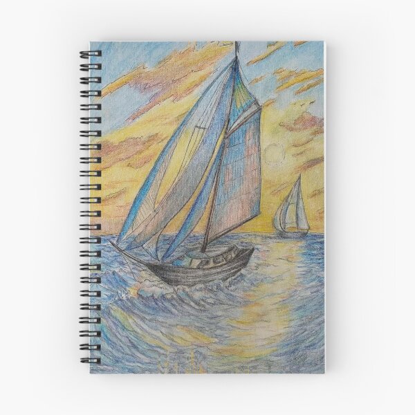 Item preview, Full Sail — Colored Pencil Sailboat Seascape designed and sold by jimmytedesky.