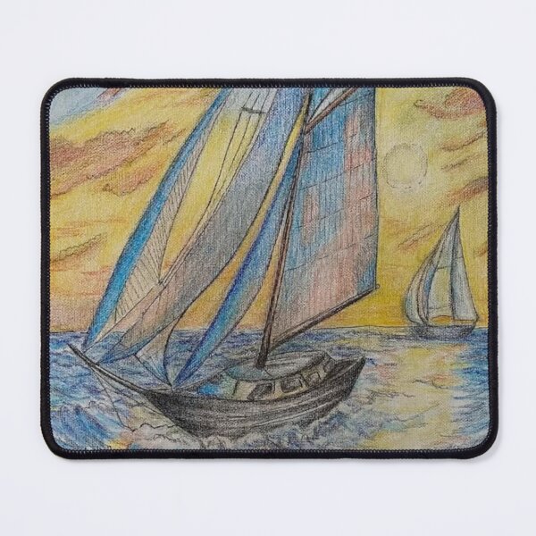 Item preview, Full Sail — Colored Pencil Sailboat Seascape designed and sold by jimmytedesky.