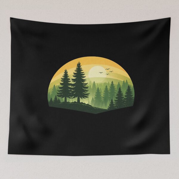 Item preview, vintage forest sunset art designed and sold by stikrusak.