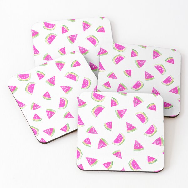 Item preview, Hand Painted Watercolor Pink Watermelon  on white - Patterned designed and sold by aneladesigns.