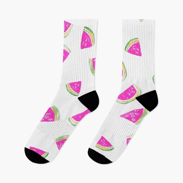 Item preview, Hand Painted Watercolor Pink Watermelon  on white - Patterned designed and sold by aneladesigns.