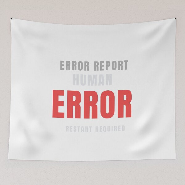 Item preview, Human Error | Funny Tech Humor Typography Design designed and sold by HeartAndArtShop.