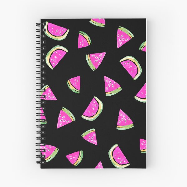 Item preview, Hand Painted Watercolor Pink Watermelon  on black - Patterned designed and sold by aneladesigns.