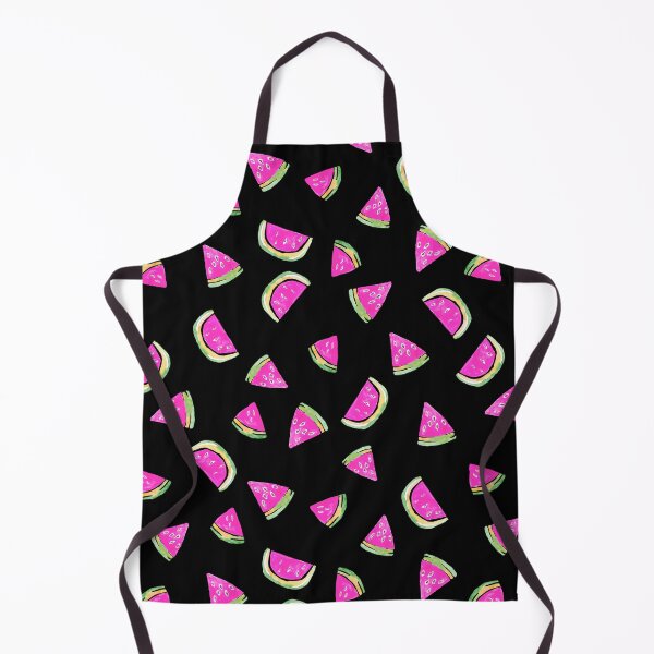 Item preview, Hand Painted Watercolor Pink Watermelon on black - Patterned designed and sold by aneladesigns.