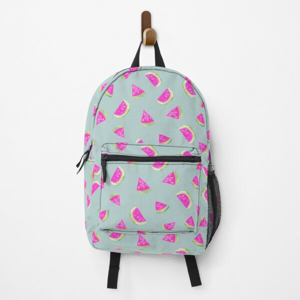 Item preview, Hand Painted Watercolor Pink Watermelon on blue - Patterned designed and sold by aneladesigns.